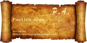 Pavlics Alma névjegykártya